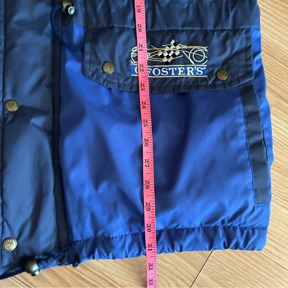 Vintage Fosters Grand Prix Navy Down Jacket